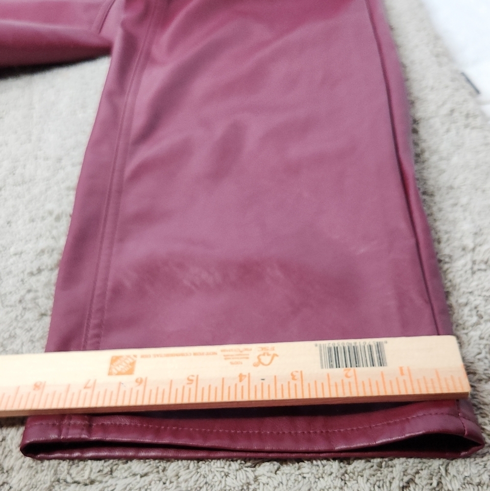 Women's Mid-Rise Faux Leather Baggy Jeans - Universal Thread Red 2 - Picture 12 of 14